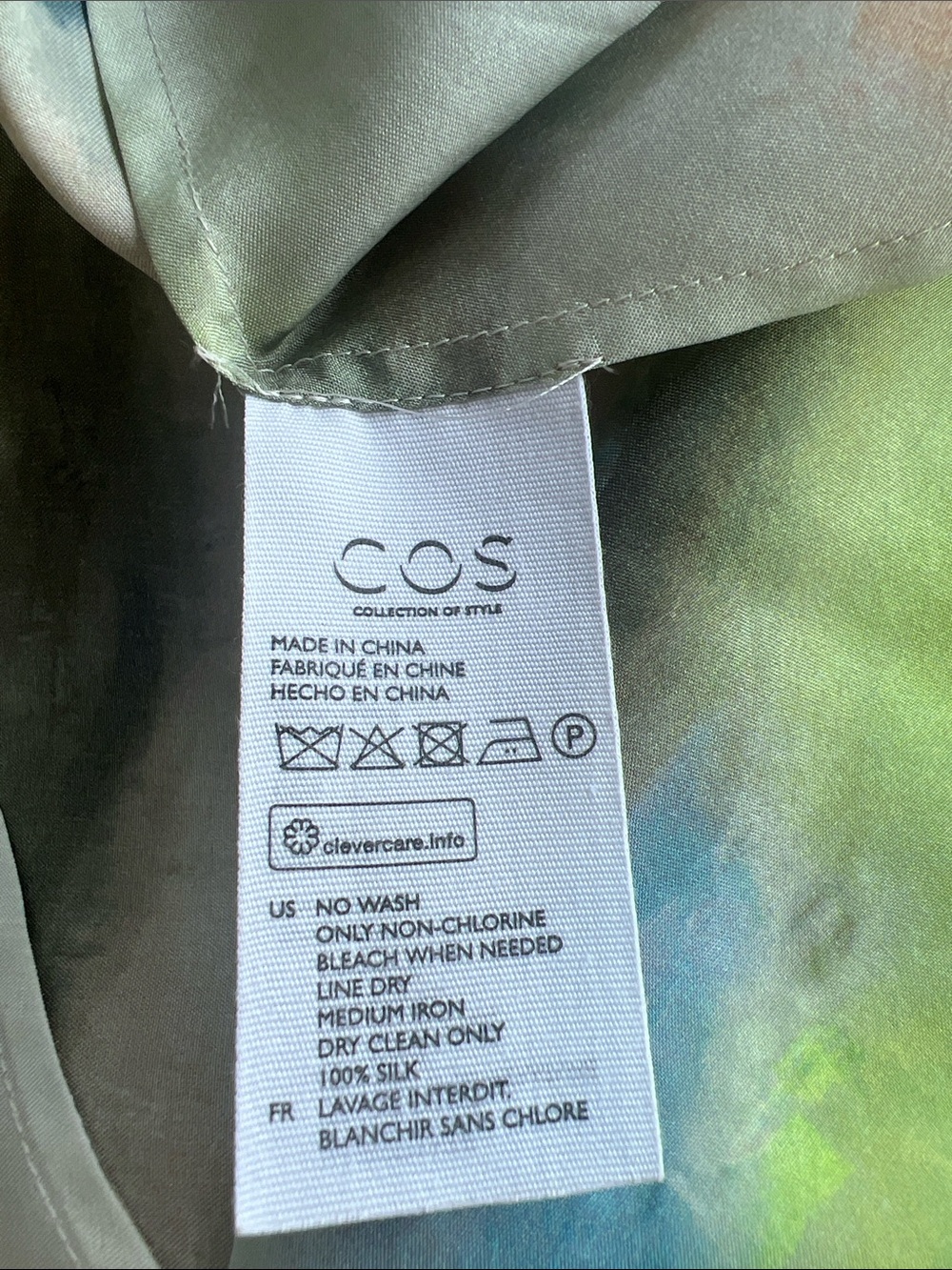 COS Asymmetrical Sleeveless Midi Dress in Green and Blue Watercolor - Picture 17 of 17